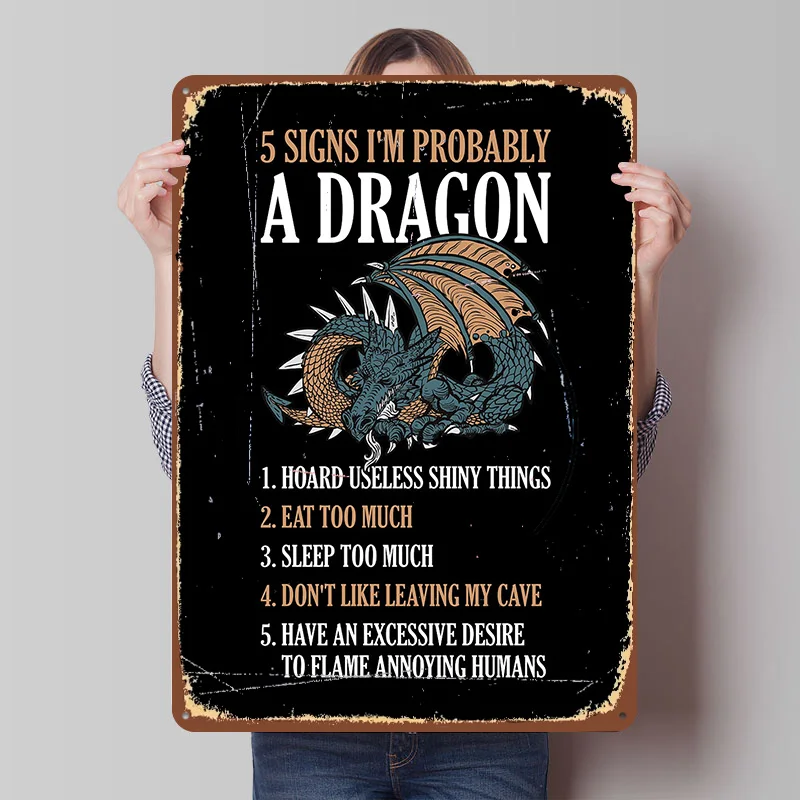 5 Signs Im Probably A Tin Plaque Poster Customized Wall Art Retro Vintage Metal Signs for Room Home Decor Bedroom Decorations