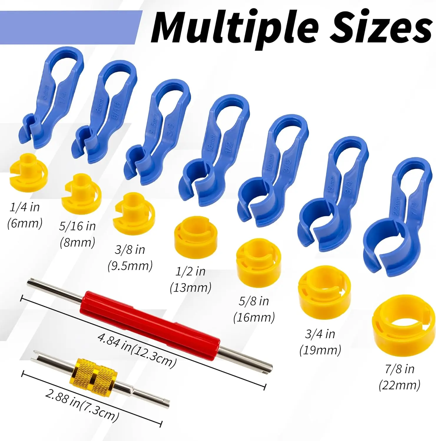 7/16Pcs Auto Fuel Line Disconnect Tool Set, Car AC Transmission Oil Cooler Line Removal Kit, Quick Disconnect Tools