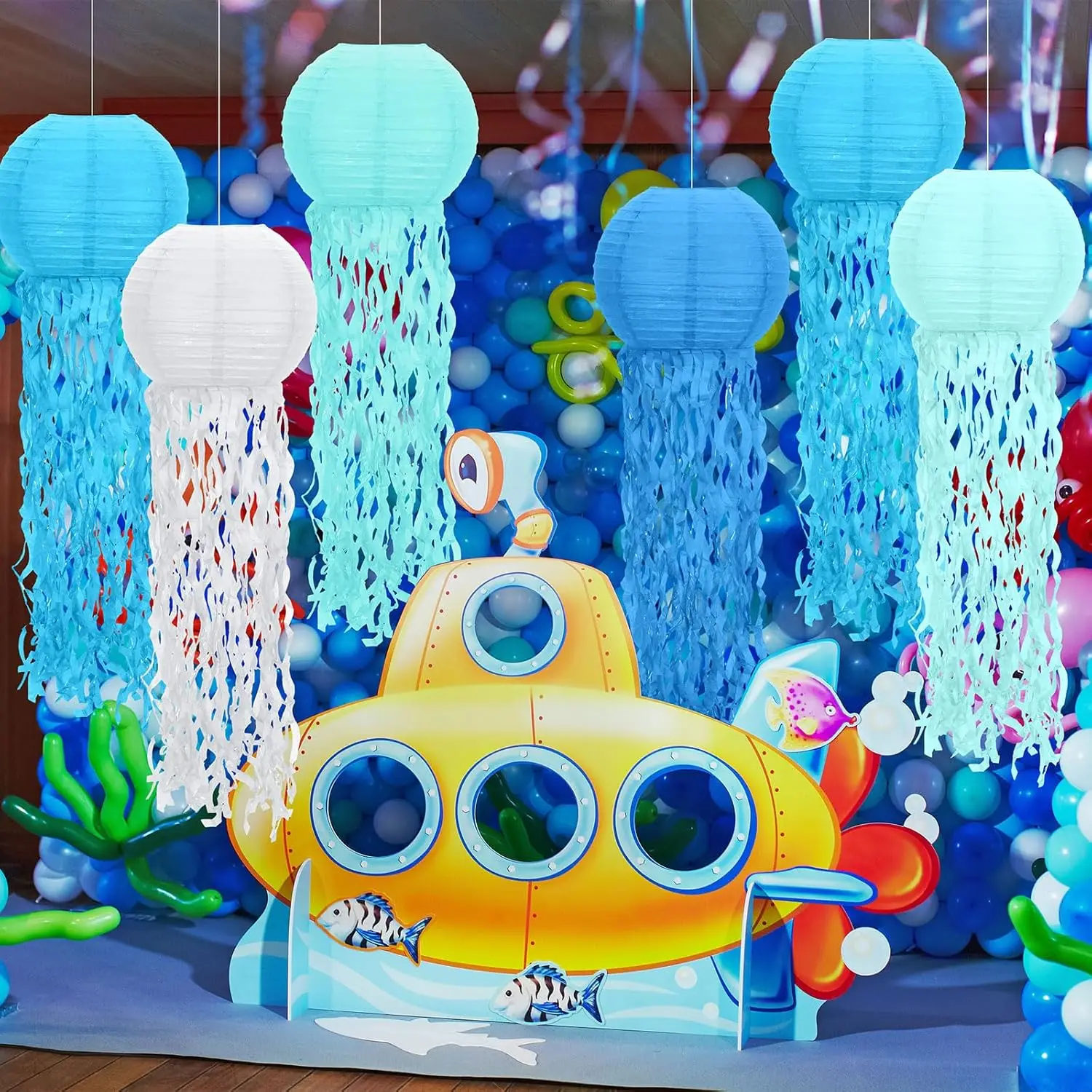 Hanging Jellyfish Paper Lanterns Under The Sea Ocean Party Decorations Jelly Fish Decor for Mermaid Beach Theme Birthday Party