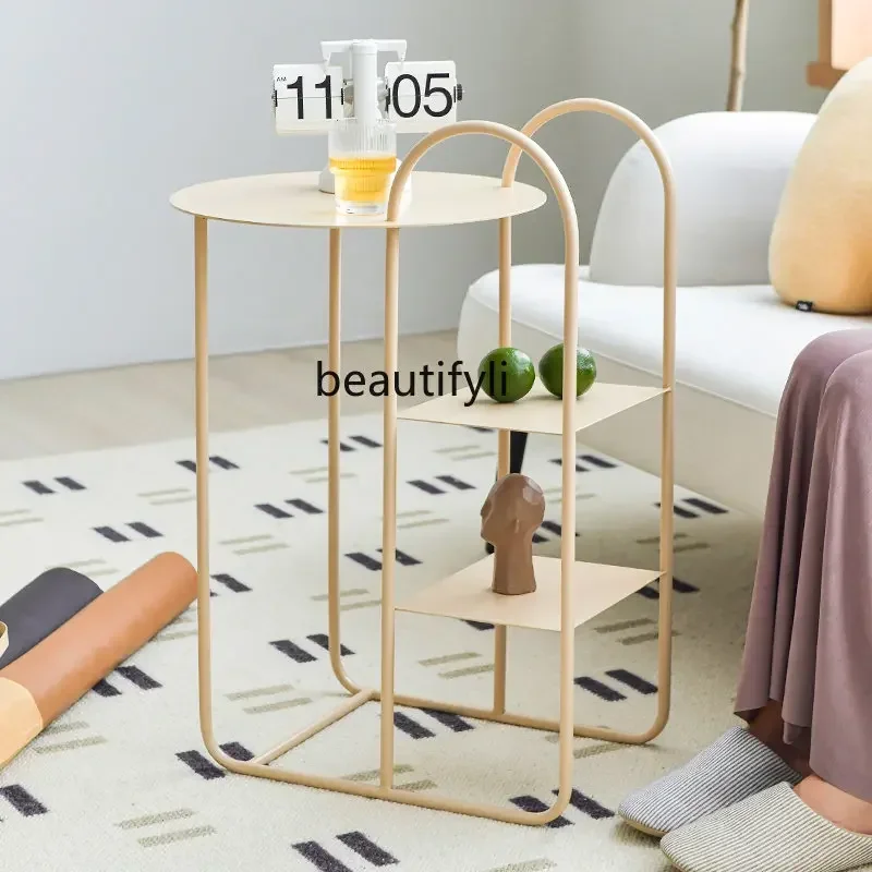 

LXShelf Floor Living Room Sofa Side Table Modern Simple Coffee Table Display Stand Corner TableSSS