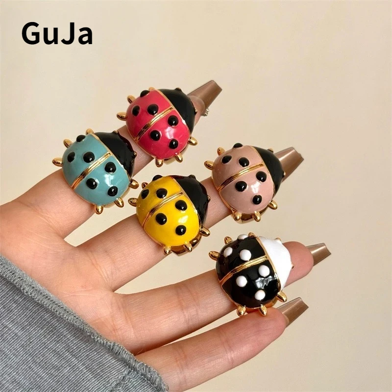 

Fashion Jewelry European and American Design Colorful Beetle Rings For Women Party Gifts Exaggerative Accessories Hot Selling