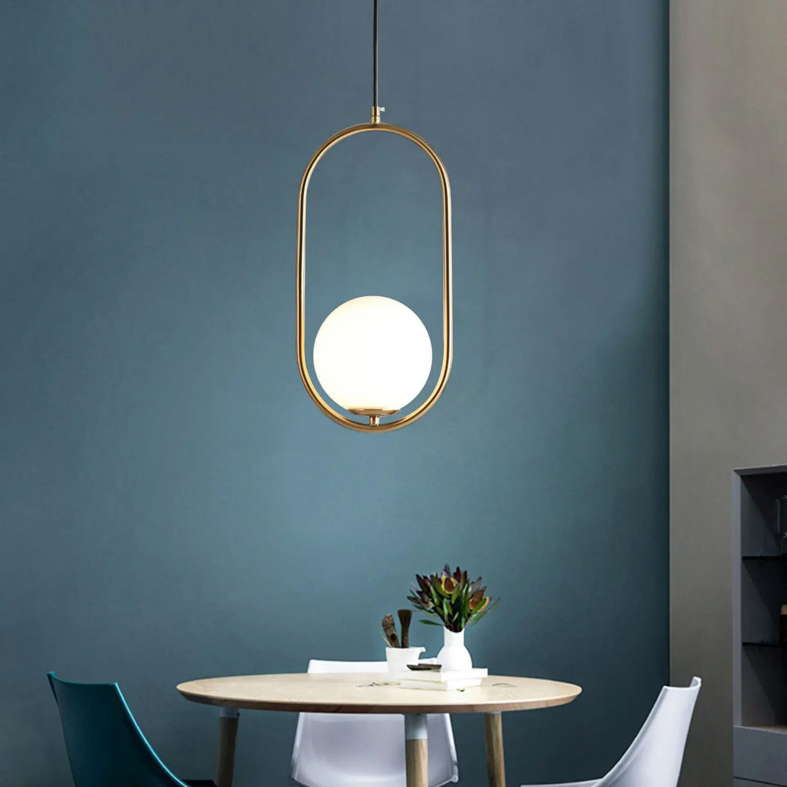 Glass Ball Pendant Lamp Nordic Modern Minimalist Single-head Restaurant Light US