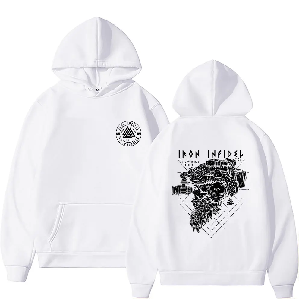 Til Valhalla American Beard Warrior التكتيكية الهيكل العظمي الجرافيك هوديي الرجال النساء موضة شعبية البلوز الذكور هوديس غير رسمية #2