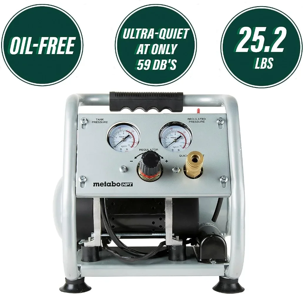 Metabo HPT Quiet Air Compressor   125 PSI   1 Gallon   EC28M