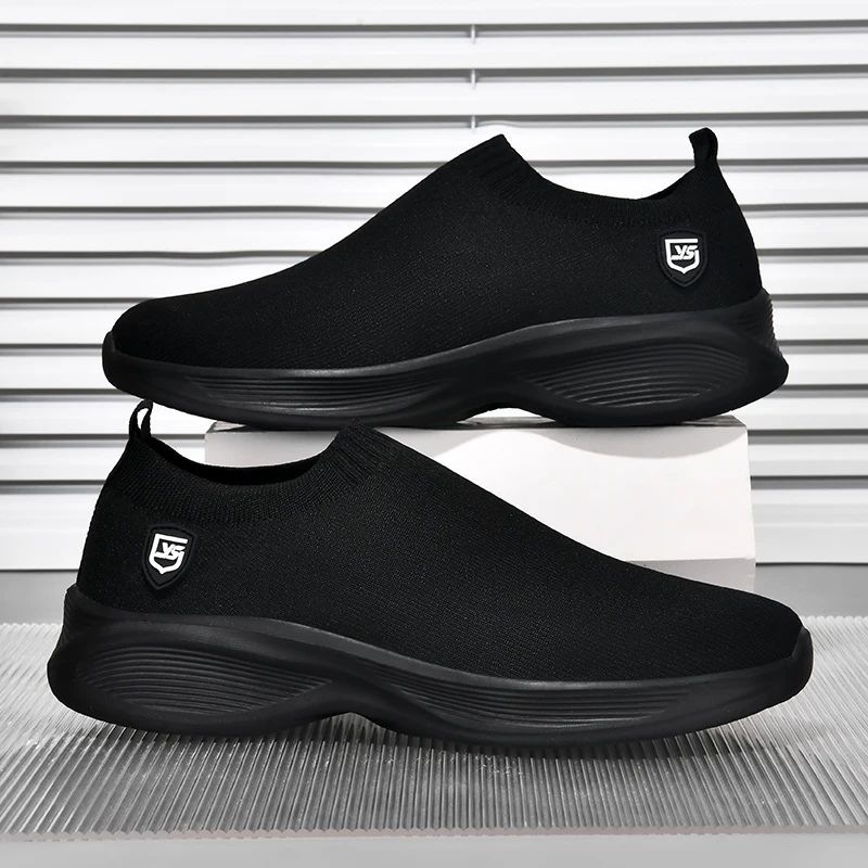 

Мужская спортивная обувь, легкая, высокоэластичная, повседневная спортивная обувь с сеткой на толстой подошве без ремней, мужские легкие кроссовки