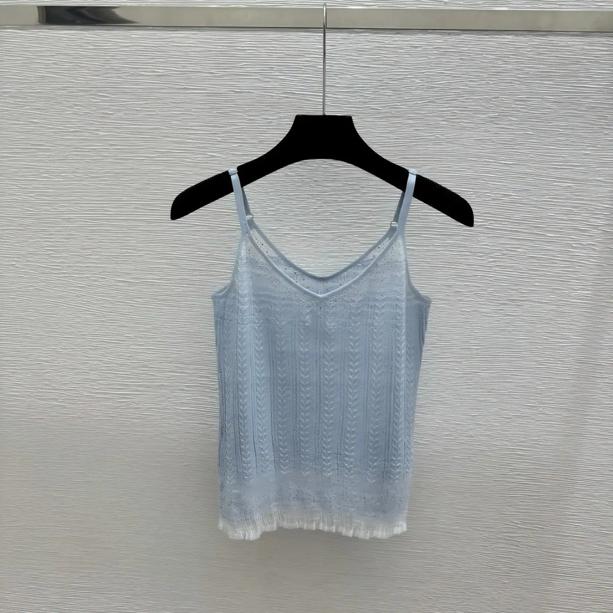 2026 high-quality new women's V-neck adjustable shoulder strap chiffon lace sparkling diamond inner vest--hb731