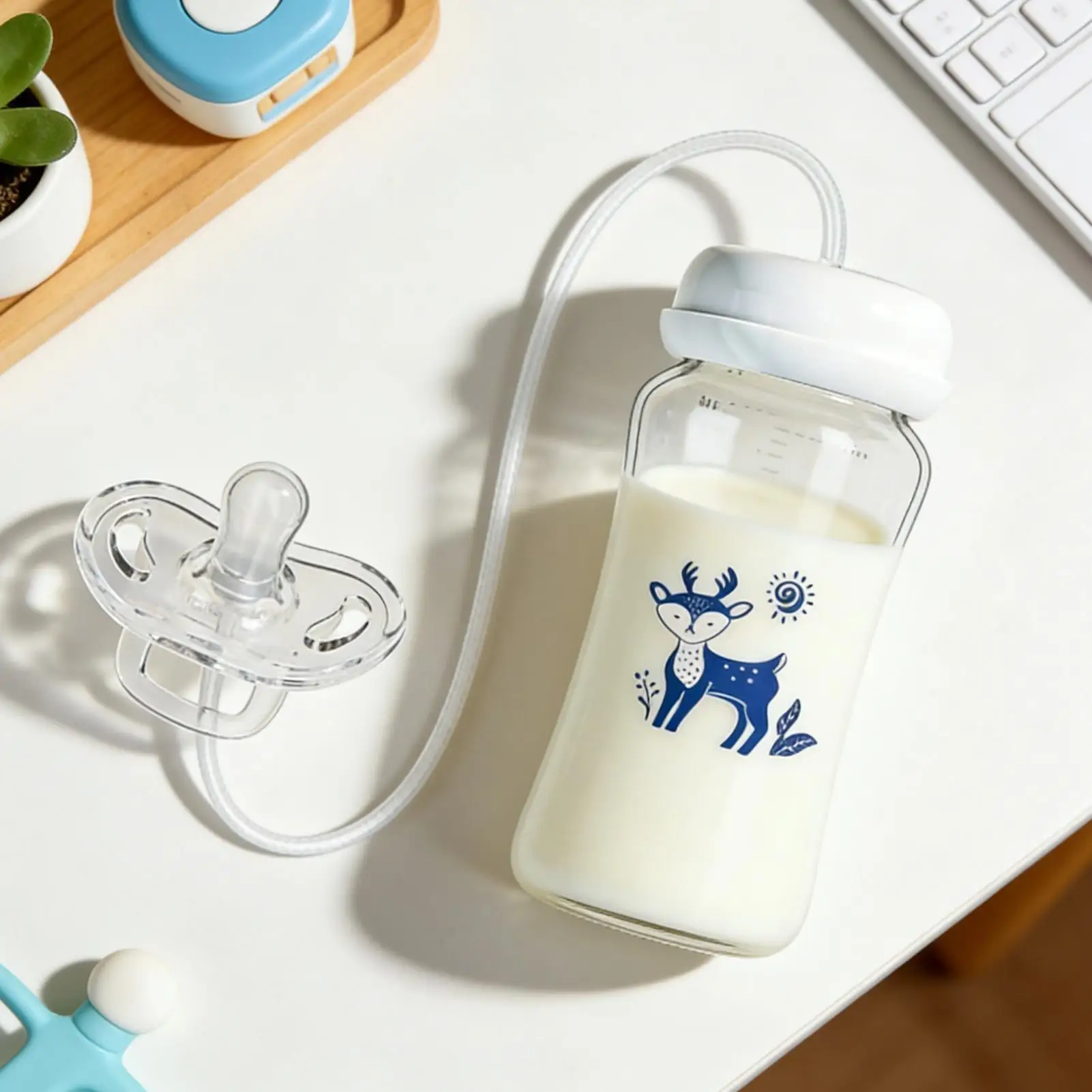 mamadeira-com-canudo-de-silicone-300ml-a-prova-de-vazamento-anticolica-para-leite-materno-para-criancas-para-creche