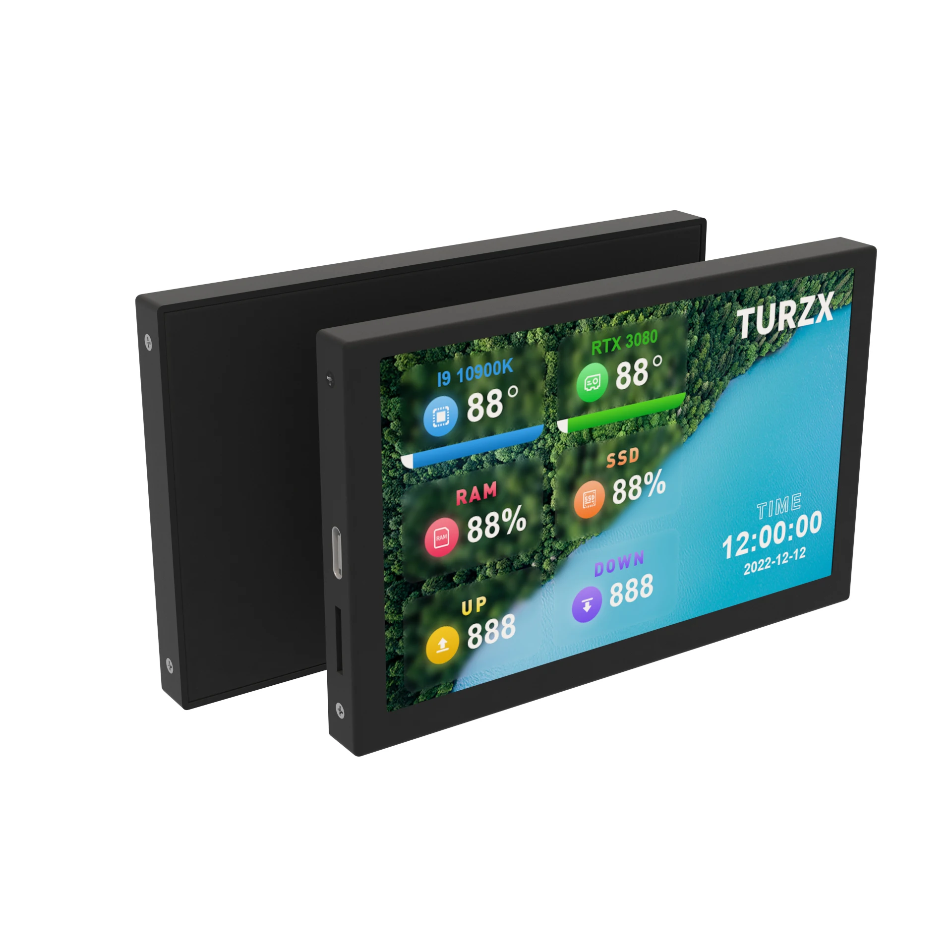 Top! 5 Inch Computer Monitor For Mini ITX Case IPS TYPE-C Secondary Screen CPU GPU RAM HDD Monitoring USB Display Freely AIDA64