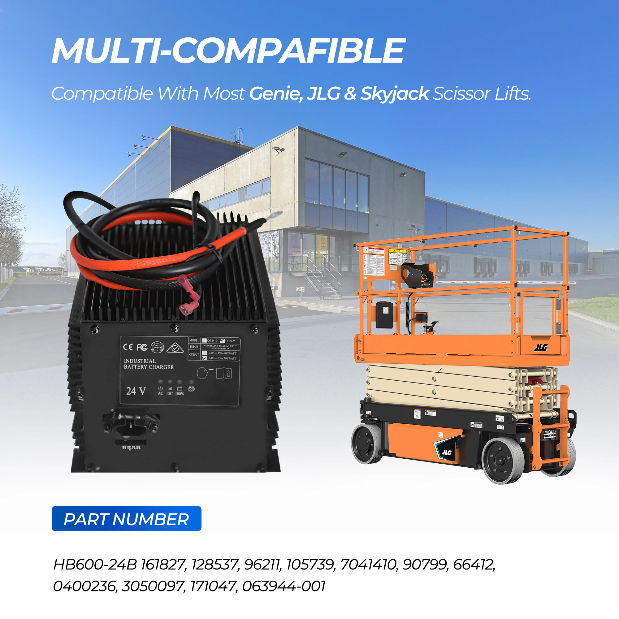 24V 25A Battery Charger H600 24B 96211 105739 161827 For JLG/Genie/Skyjack Lifts