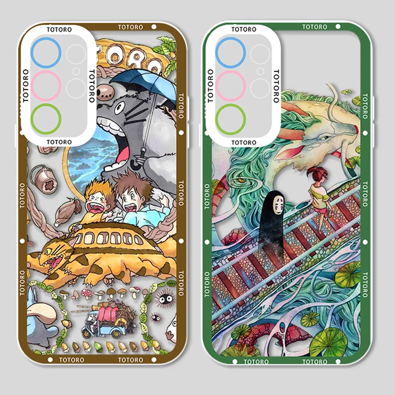 Hayao Miyazaki Animation For Samsung S24 S23 S22 S21 S20 Pro FE Ultra A23 A52 A53 A71 Angel Eyes Transparent Phone Case