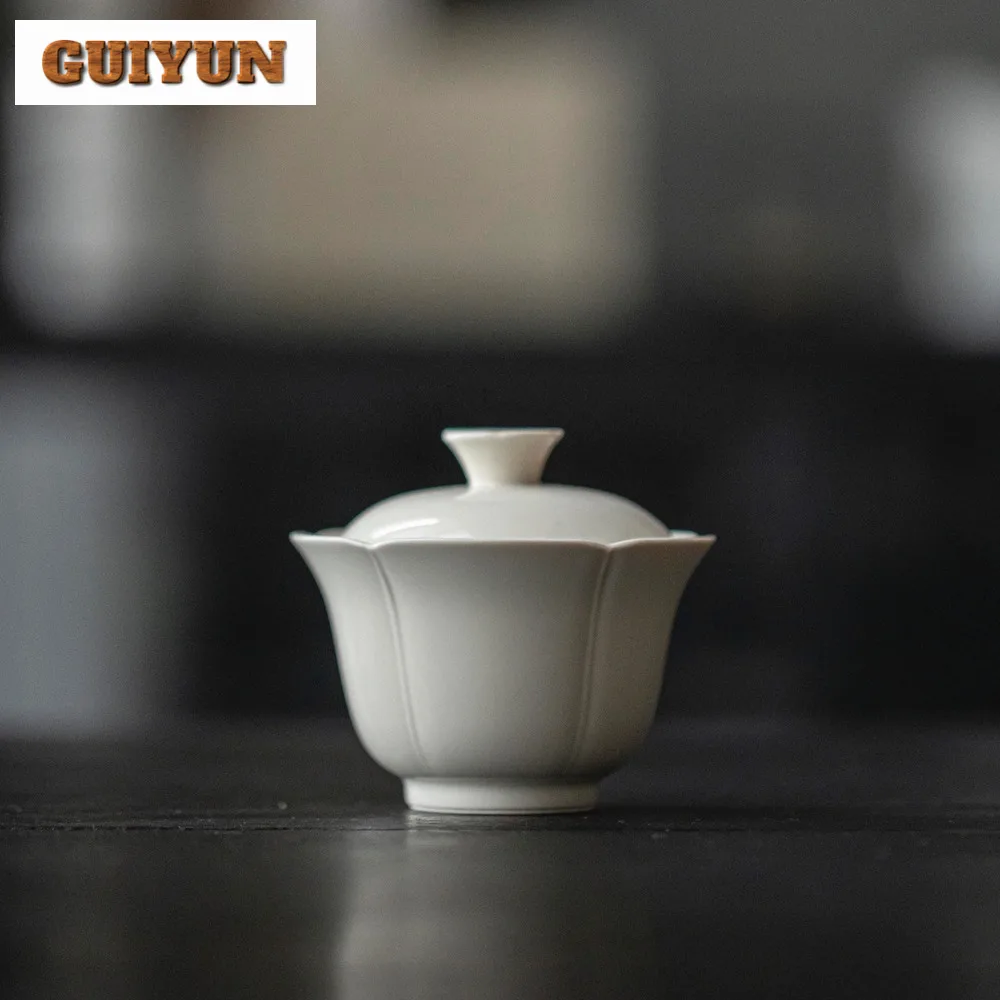 100ml Retro Coarse Pottery Gaiwanhandmade Grass Wood Gray Glaze Tea Tureen Chinese Tea Brewing Cover Bowl Cha Tea Services Gift