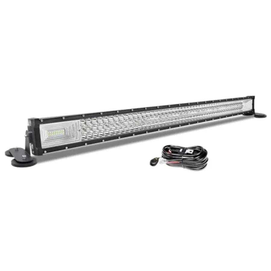 

【Spot goods】42 inch Straight Led Light Bar with Magnetic Bracket Holder12V Wiring Harness Kit 26000LM Triple Row Flood Spot Bea