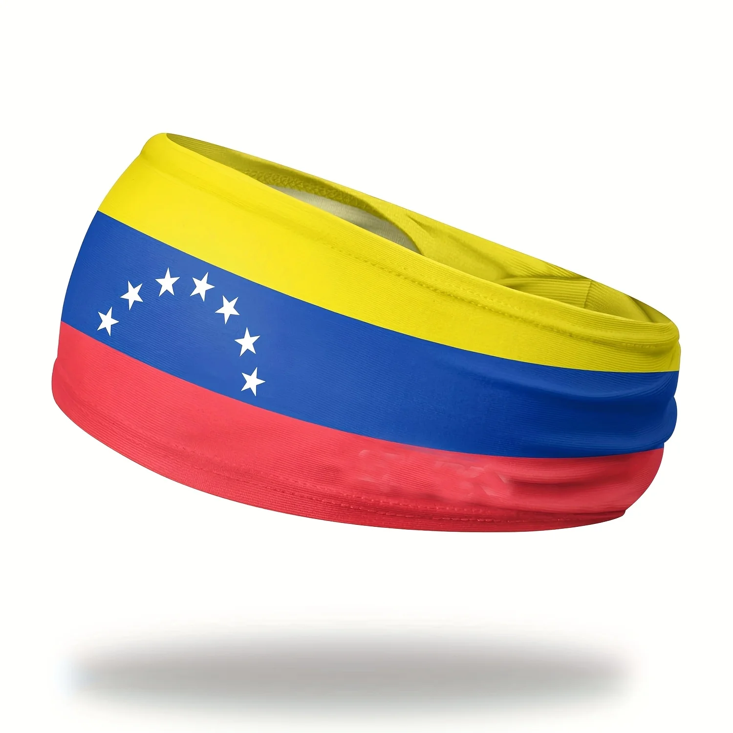 

Venezuelan Flag Headband Red Yellow Blue Striped Patriotic Design High-Elastic Polyester Sweatband for Sports Casual Wear