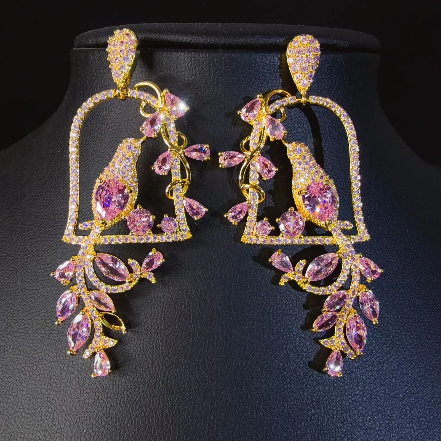 cubic-zirconia-pink-white-bird-cage-earrings-silver-gold-plated-statement-earrings-for-women-dinner-party-anniversary-gift