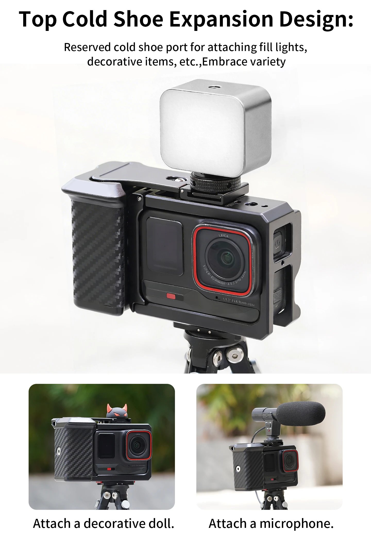 Essentieller Handgriff für Insta360 Ace Pro 2 Magnetischer Schnellwechseladapter Street Vlog Fotografie Kamerakäfig Zubehör – Detail 12