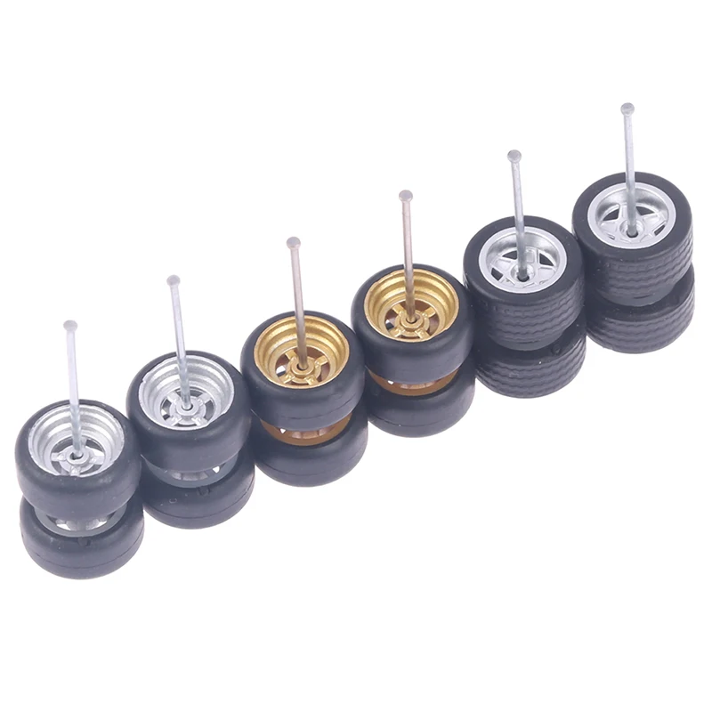 1/64 Wheels For Hotwheels With Rubber Tire High Performance Model Car Modified Parts Toys Power Refit Accessories For Collection