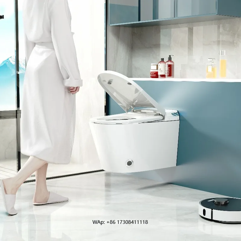 

European Standard Luxury Wall-Hung Smart Toilet Concealed Tank Ceramic WC for Bathroom Dining and Lavatory Use