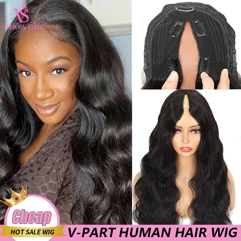 

Body Wave Human Hiar Wigs V Part Wigs Human Hair Brazilian Human Hair Wigs 100% On Sale For Women Virgin Hair