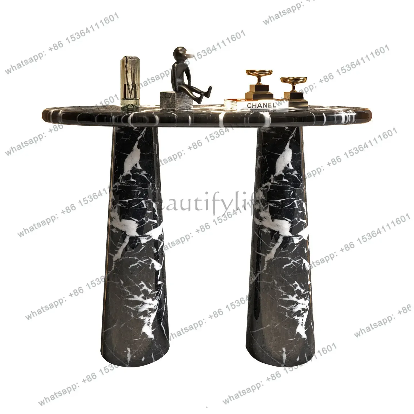 yj58 Italian marble entrance cabinet, high-end sense, modern minimalist style, light luxury, high-end entrance table