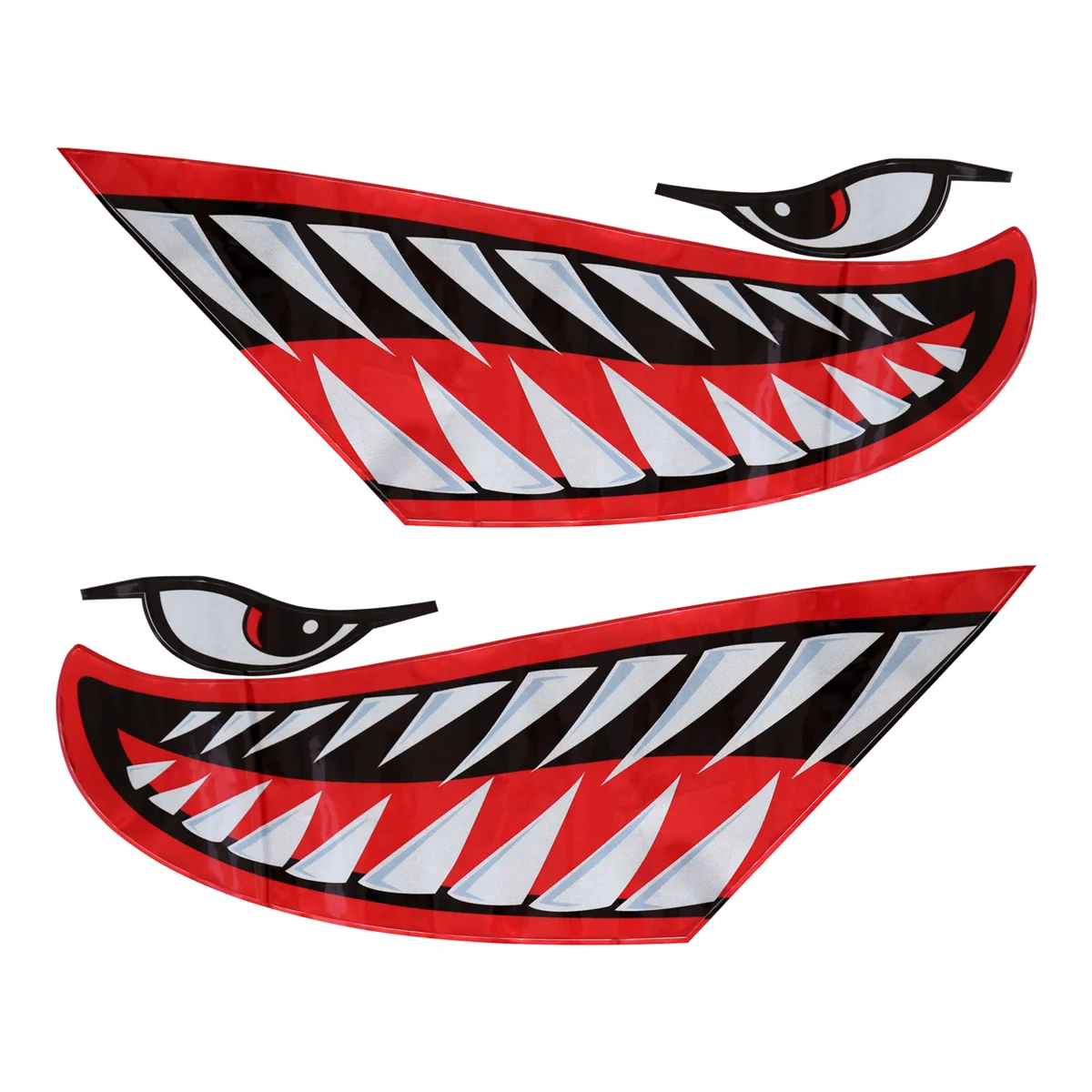 2pcs กันน้ํา Kayak สติกเกอร์ DIY ฟันฉลามปากสติกเกอร์เรือรถบรรทุกอุปกรณ์เสริม