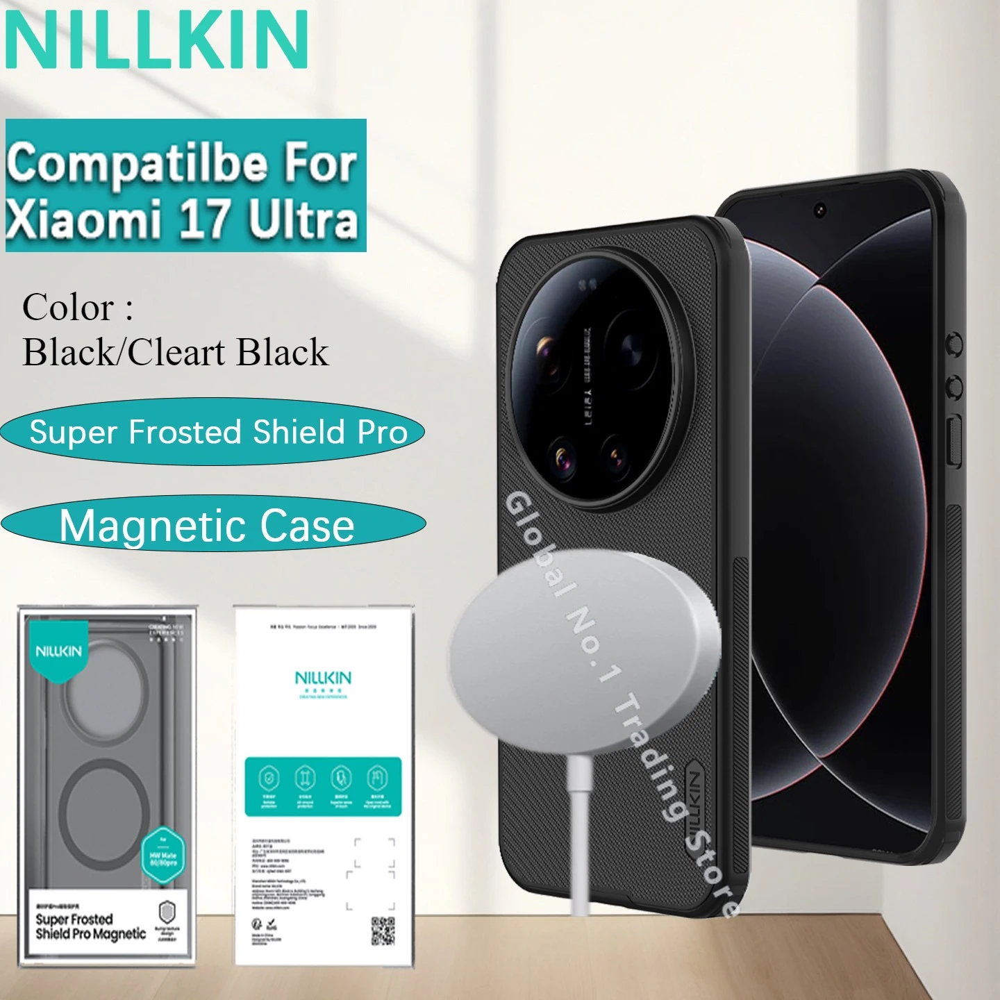 

NILLKIN CASE For Xiaomi 17 Ultra Super Frosted Shield Pro Magnetic Plastic hard shell protective airbag phone case