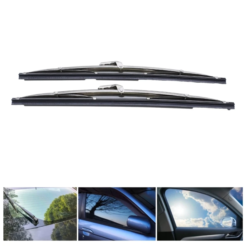 1Pair 12‘’ Car Front Windshield Wiper  Stainless Steel Windscreen Wipers Universal for Straight Arms Replacement