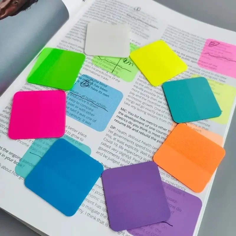 160 Vellen 8 Kleuren Transparante Sticky Notes Waterdichte Sticky Tabs N keer stickers Memo Pad School Briefpapier Kantoorbenodigdheden