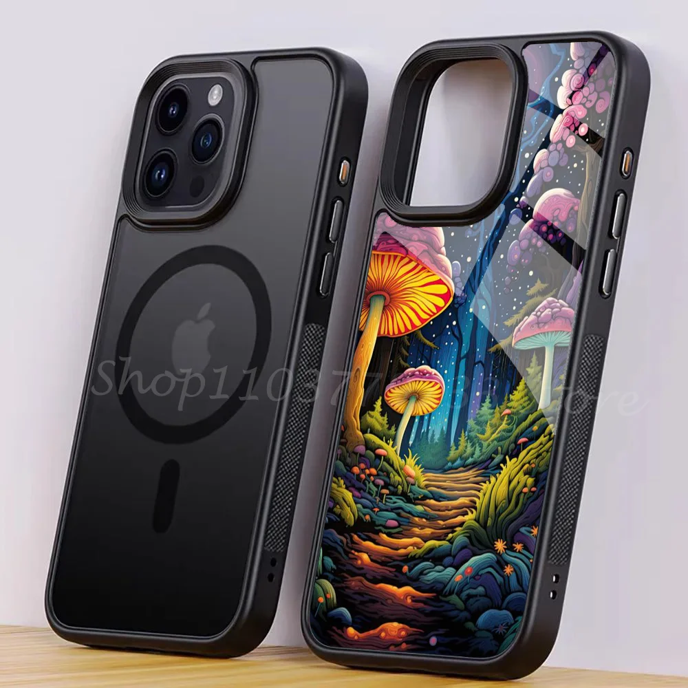 Psychedelic Forest Phone Case For IPhone 15 14 13 Pro Max 11 Mini Alex Mirror For Magsafe Wireless Charging Cover