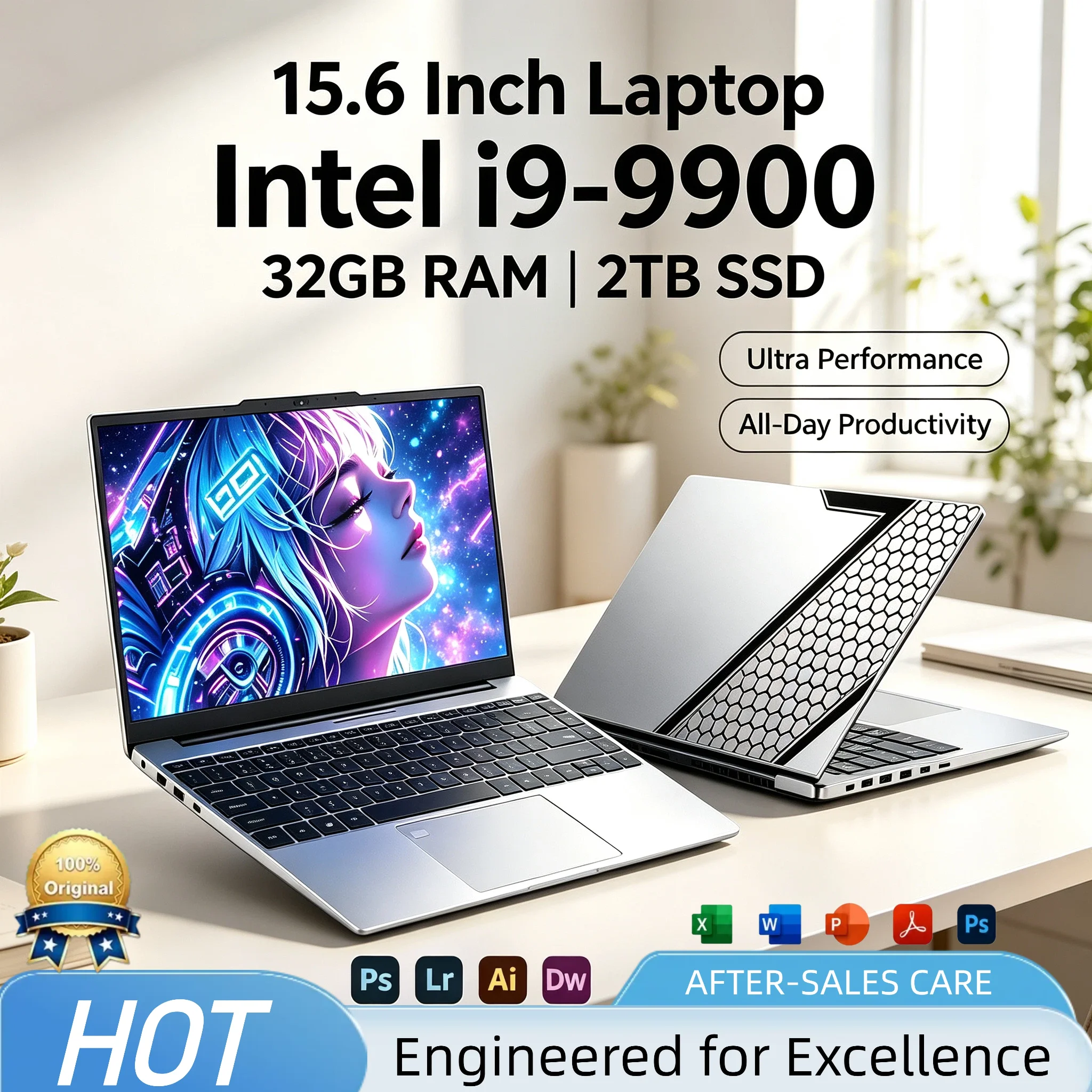Intel Core i9-9900 15.6 Inch High Performance Laptop 8C16T 5.0GHz UHD 630 16GB RAM 2TB SSD Gaming Mobile Workstation Pro