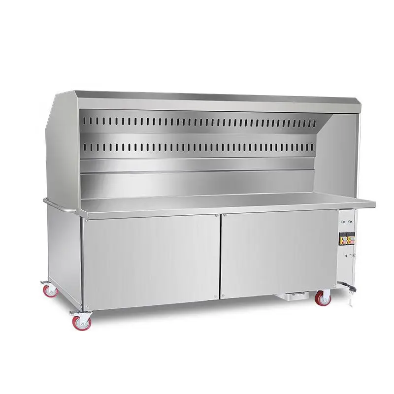 شاحنة شواء بدون دخاني، تجارية صديقة للبيئة، كشك متنقل كبير من الفحم بدون زيت، منقي دخان، فرن شواء غازي #3