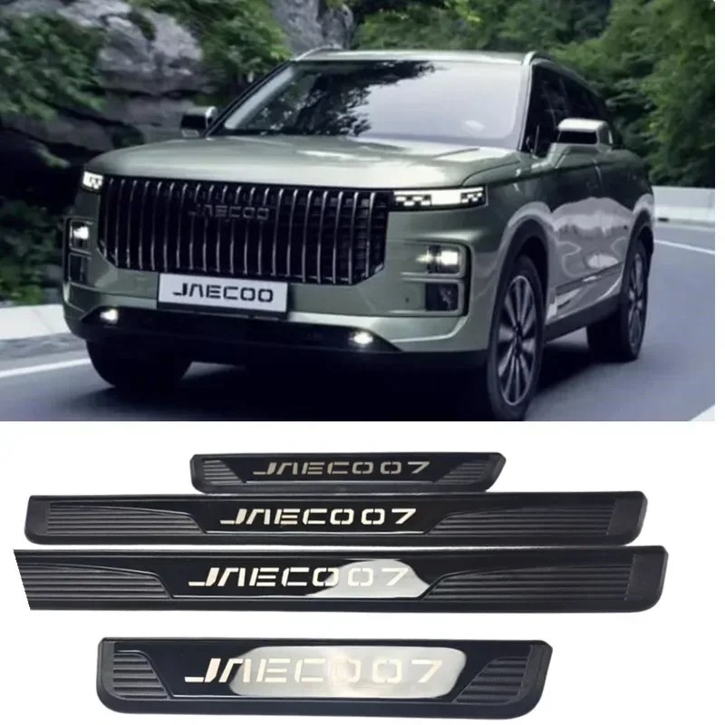 For CHERY JAECOO J7 2023 2024 Car Accessories 4pcs/Lot ABS Stainless Steel Door Sill Pedal Scuff Plate