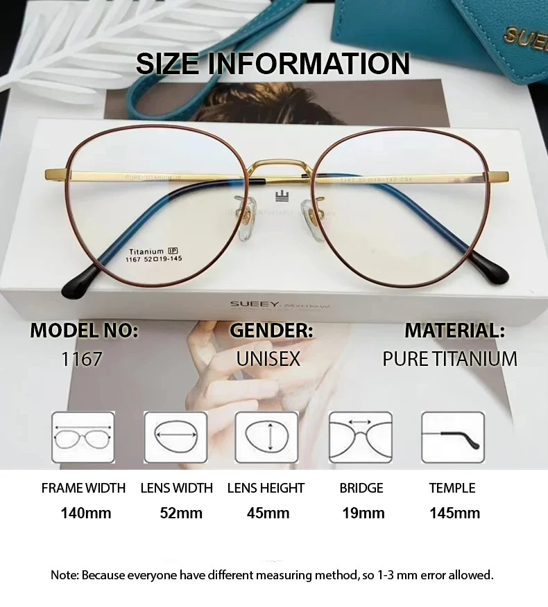 Chashma Prescription Glasses Women Optical Men Pure Titanium Multifocal Progressive Lenses Eyeglasses Frames Round Spectacles