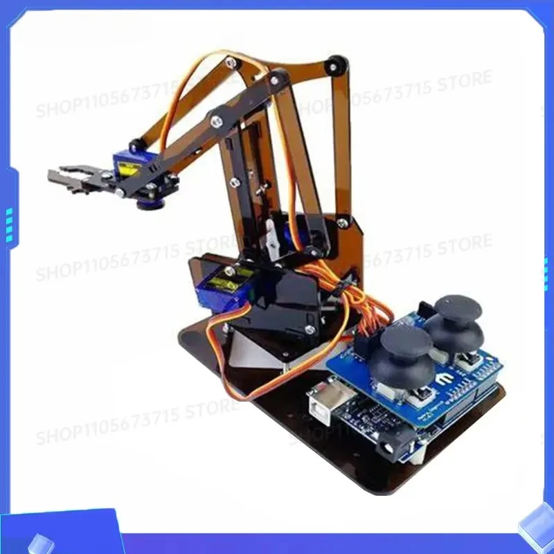 for-4-dof-unassembly-acrylic-mechanical-arm-robot-manipulator-claw-for-arduino-maker-learning-diy-kit-for-robot