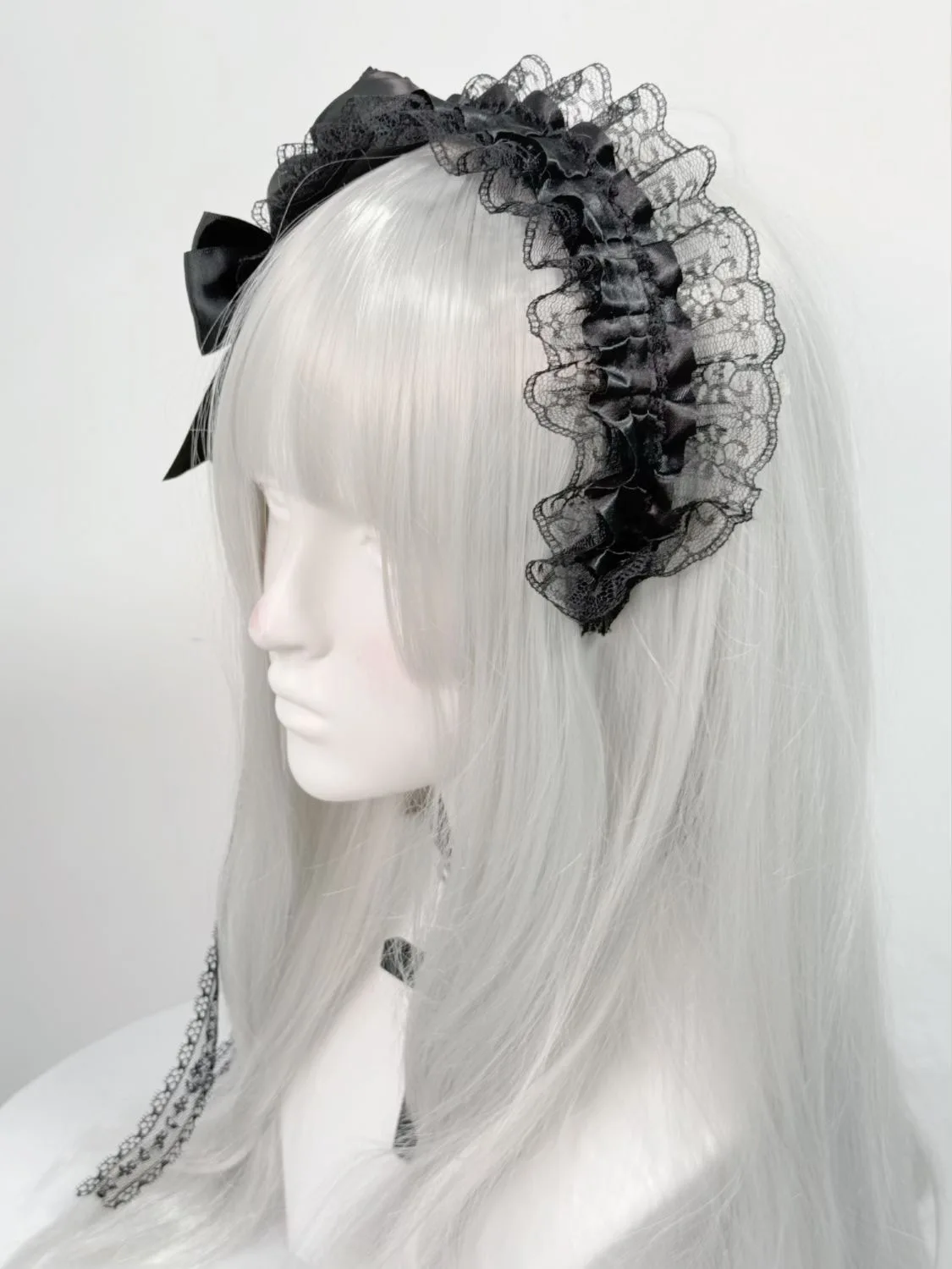 여자 클래식 로리타 스타일 레이스 보우 로즈 머리핀 꽃 파티 머리띠 코스프레 파티 우아한 머리 장식 액세서리 애니메이션