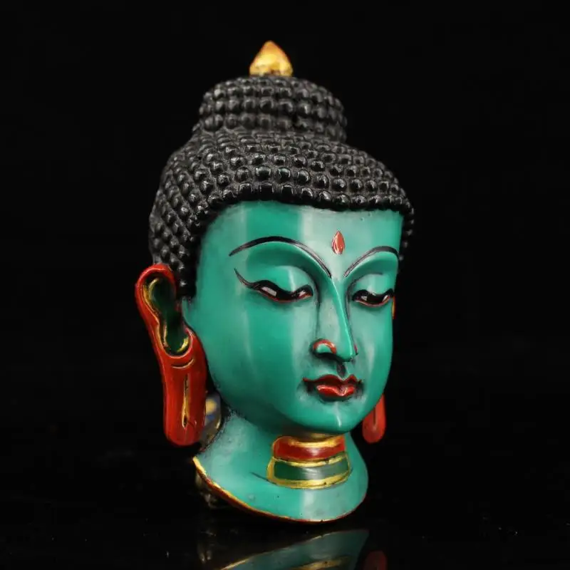 

Китайская тонкая антиквариатная коллекция, Непальская ручная роспись, золотая лаковая посуда, украшение на стену с головой Будды Шакьямуни