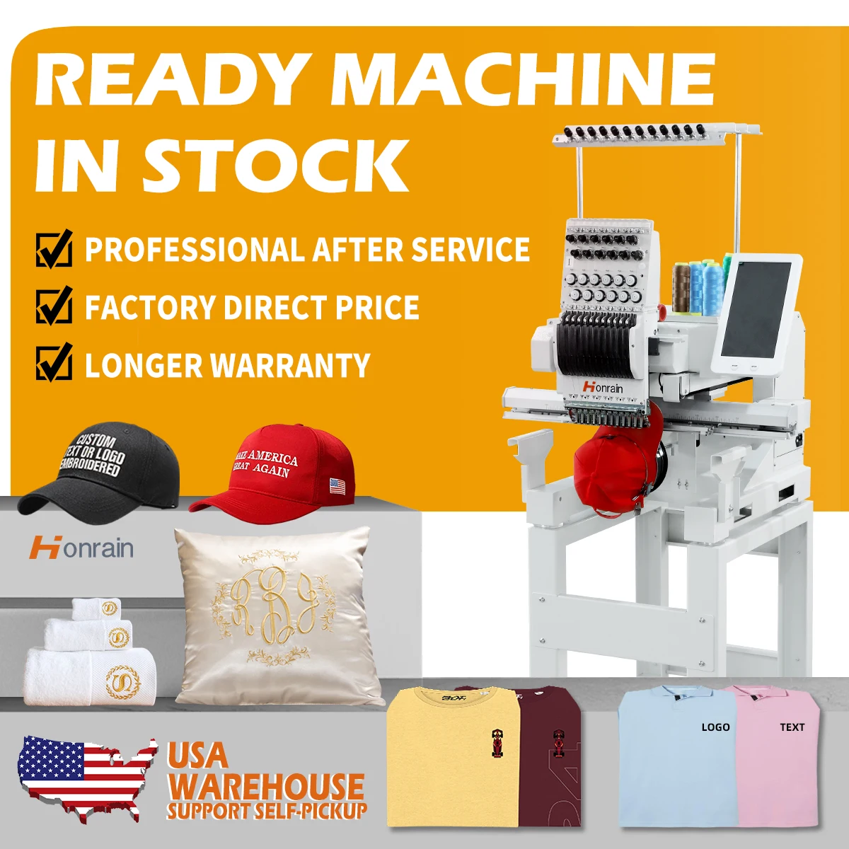Multi Function Single Head Automatic Computer Embroidery Machine 1200 RPM Speed Flat Embroidery Machine 12/15 Needles