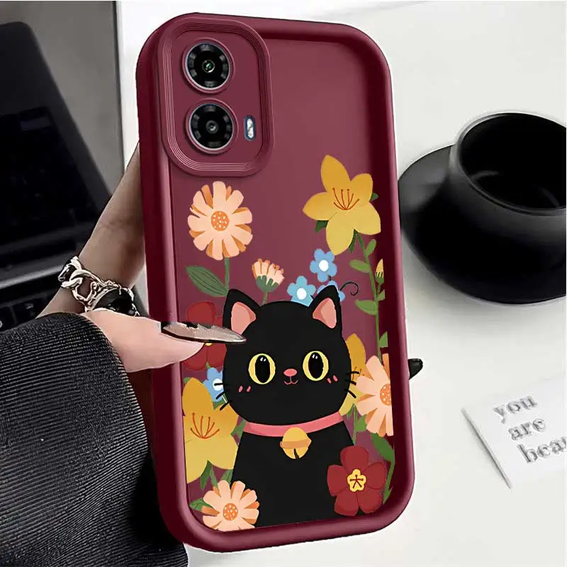 G34 Cats and Flowers Eye Ladder Phone Case For Motorola Moto G34 Cover