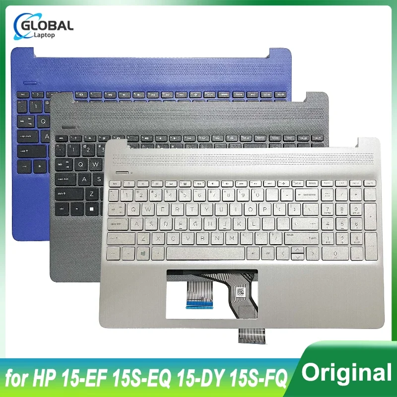 

NEW US Keyboard for HP 15-EF 15S-EQ 15-DY 15S-FQ Laptop Palmrest Upper Cover Top Case Backlit Replacement L63578-001 L63579-001