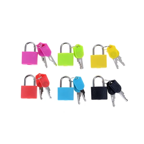 Imagen 2 del producto Gran oferta, el mejor precio, nuevo, 6 colores, pequeño, Mini candado de acero fuerte, cerradura para maleta pequeña de viaje con 2 llaves