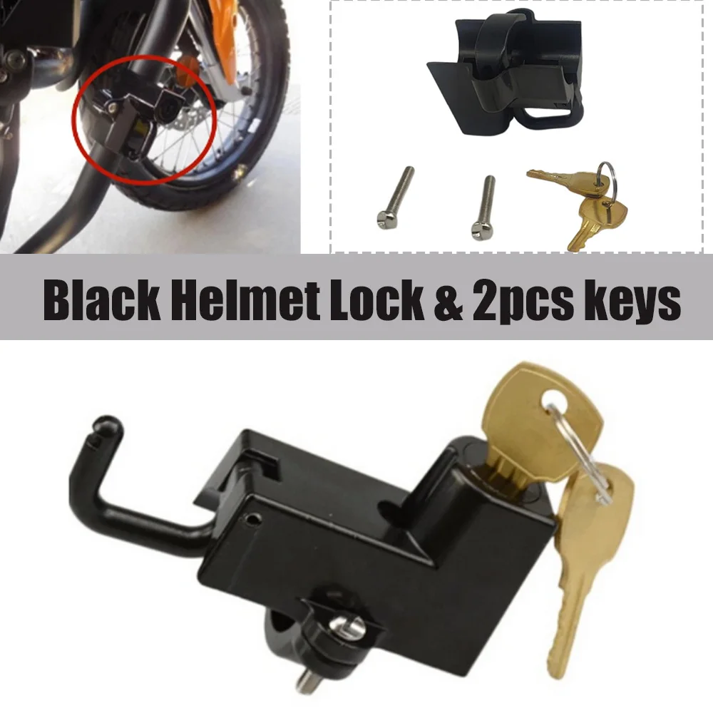 Black Motorcycle Helmet Anti-Theft Lock Handlebar Mount Lock For Harley Street Glide Touring Models Helmet Security Lock
