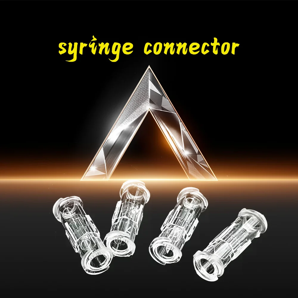 

50pcs Double Thread Luer Lock Adapter Disposable Sterile Package Transparent Plastic Pneumatic Part Two-way Transfer