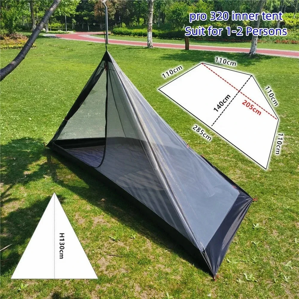 Imagem -05 - Pyramid Teepee-ultraleve Mosquito Net Outdoor Mest Tent Rodless Pentágono Tenda Interna para Camping Mochila Caminhadas 340 400