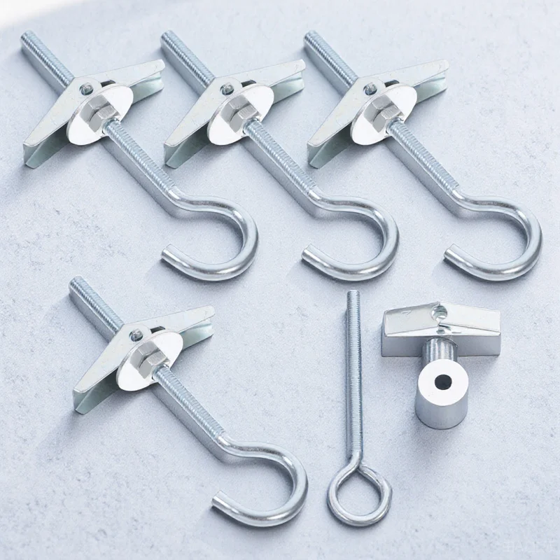

5 set Toggle Anchor Wing Nut Carbon Steel Drywall Anchors For Hollow Wall Hanging Heavy Items Fast Installation Hardware