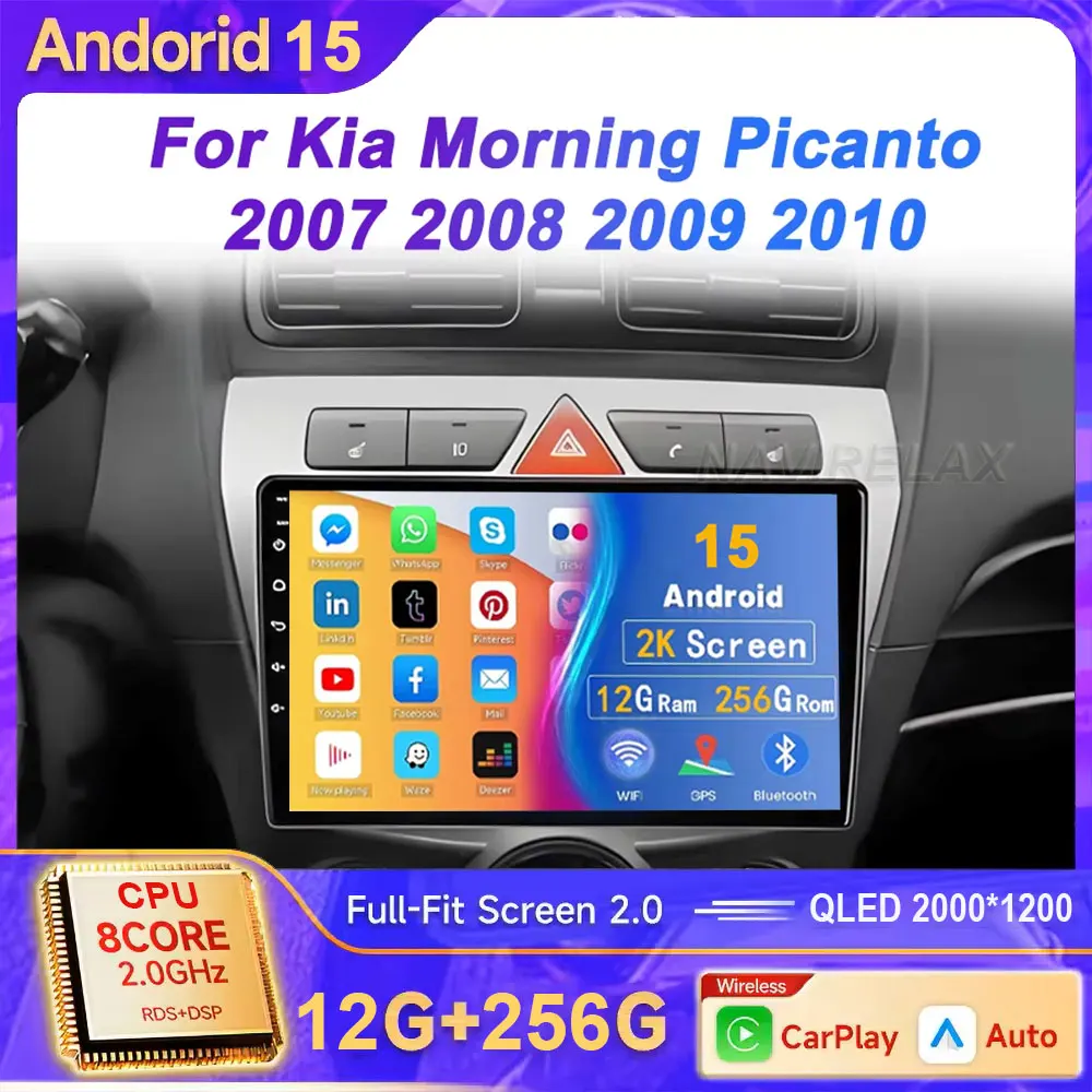 

8-Core Car Intelligent System Multimedia Players For KIA Morning Picanto 2007-2011 Carplay Autoradio Stereo Head Unit