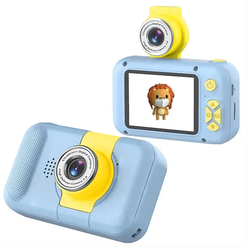 HD 2000W Pixels Kids Camera Cartoon Cute Children Video Digital Camera with Flip-up Lens for Selfie Birthday Gift for Girls Boys