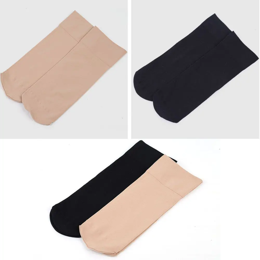 1/5/10 Pairs Fashion Autumn Winter Warm Socks Ladies Girls Solid Color Thick Silk Wide Mouth Nylon Ankle Socks Women Men