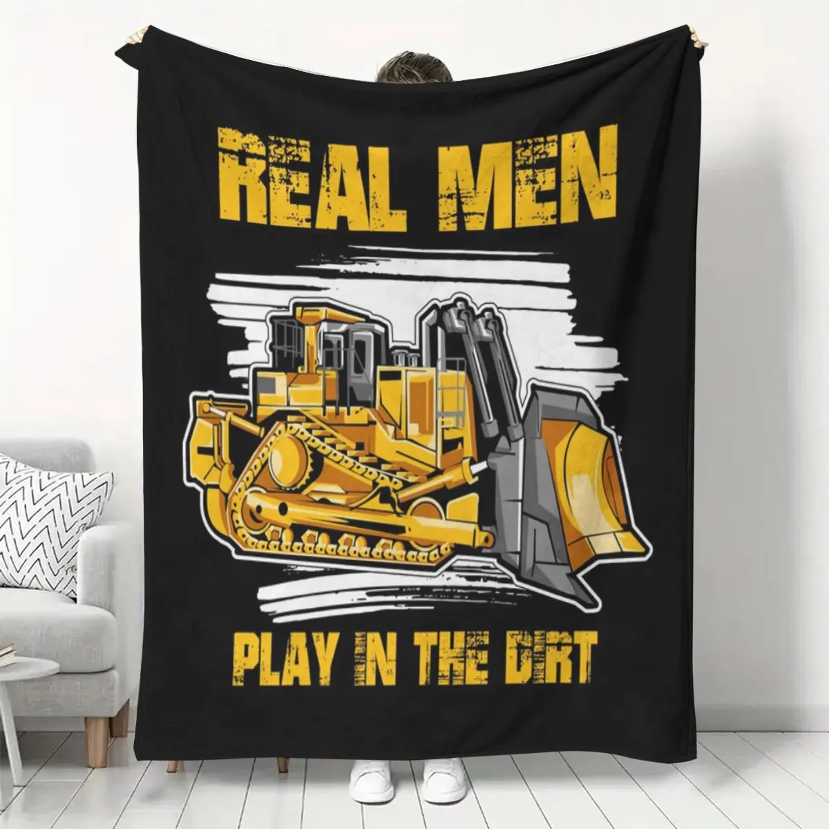 

Дизайнерский узор бульдозера Фланелевое одеяло с принтом подходит для всех сезонов. Подходит для гостиной, офиса, дивана и путешествий.