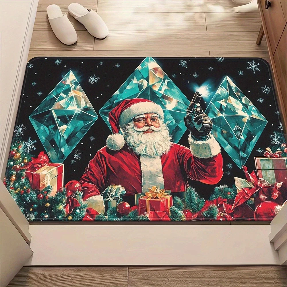 1pc Weihnachten Schneemänner Fußmatte für Home Wohnzimmer Teppich Urlaub Indoor Outdoor Hinten Vorne Tür Willkommen Matte Winter Tür teppich