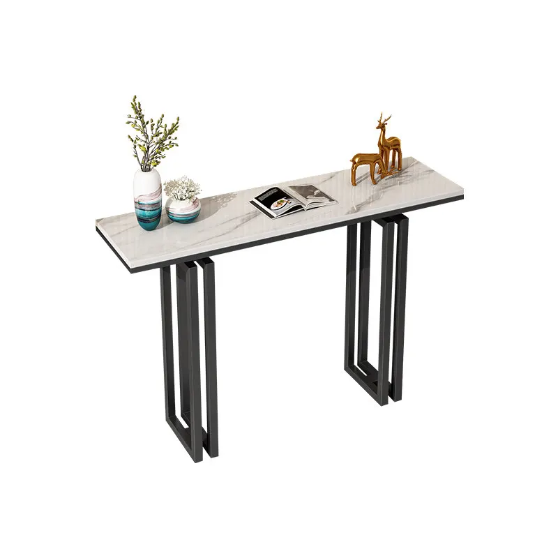 Picture 7: Multifunctional Hallway Table Light Luxury Entryway Console Table for Living Room Narrow Sofa Tables Modern Half Moon Shelf