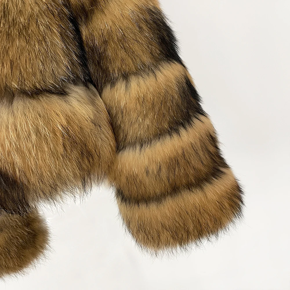MENINA 2025 ใหม่ธรรมชาติ Raccoon Fox ขนสัตว์คุณภาพสูงเสื้อแจ็คเก็ตฤดูหนาวผู้หญิงปุยขนสัตว์จริงหนา Outerwear Streetwear